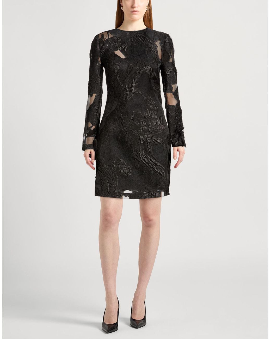 Alberta Ferretti Black Mini Dress Acetate, Silk, Elastane