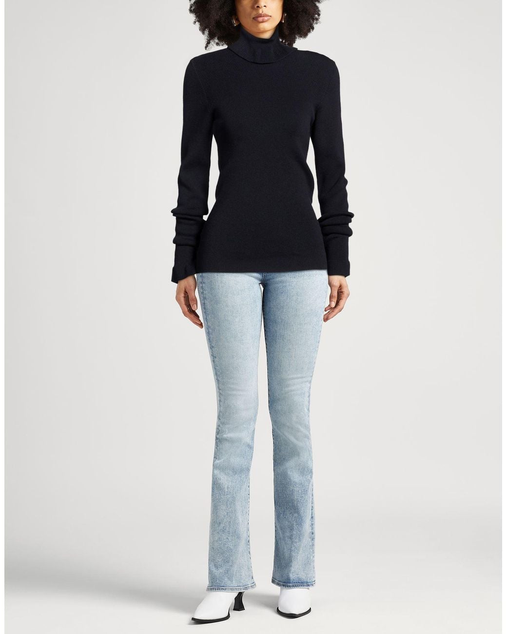Chloé Blue Turtleneck Cotton, Wool