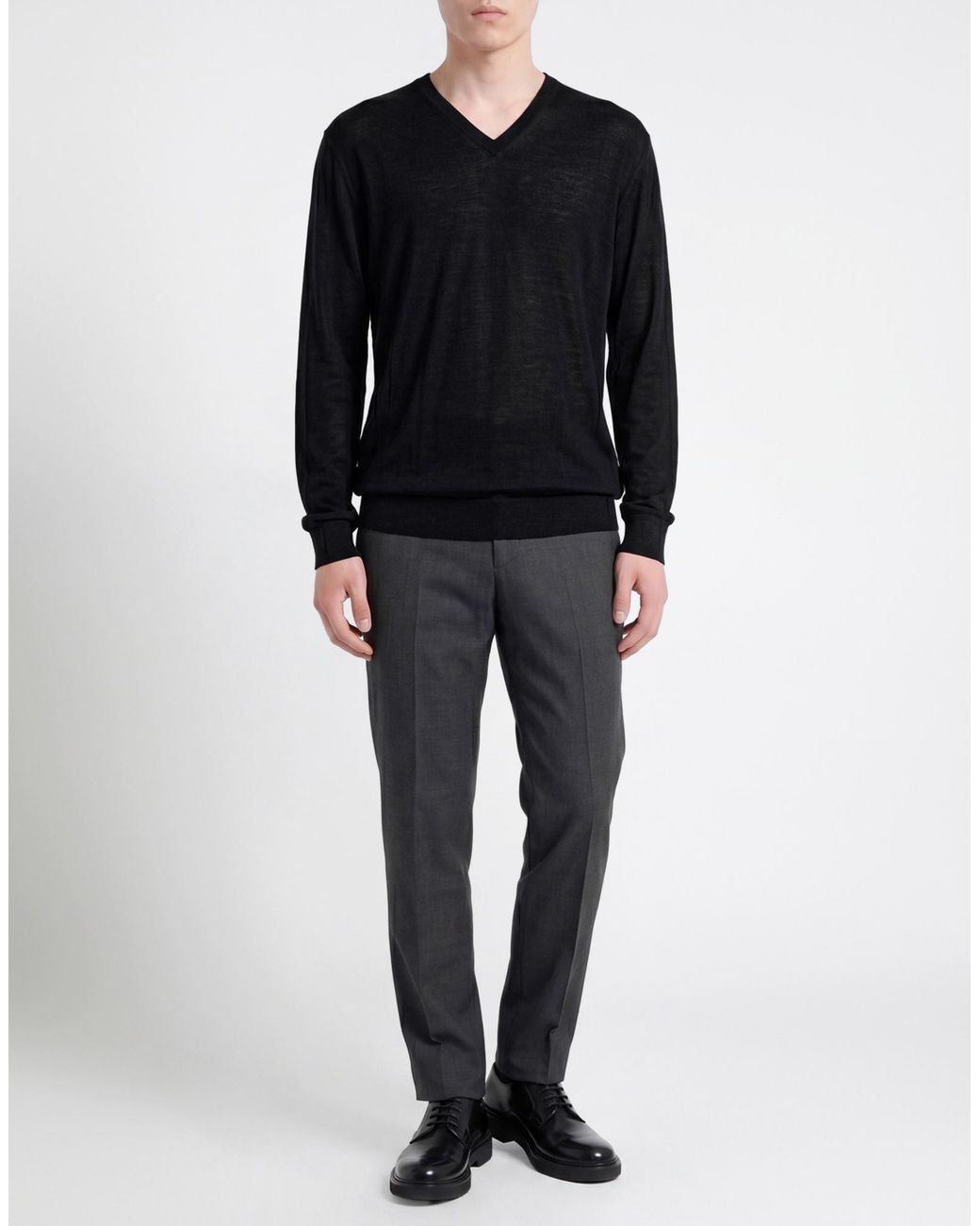 Roberto Collina Black Sweater Merino Wool for men