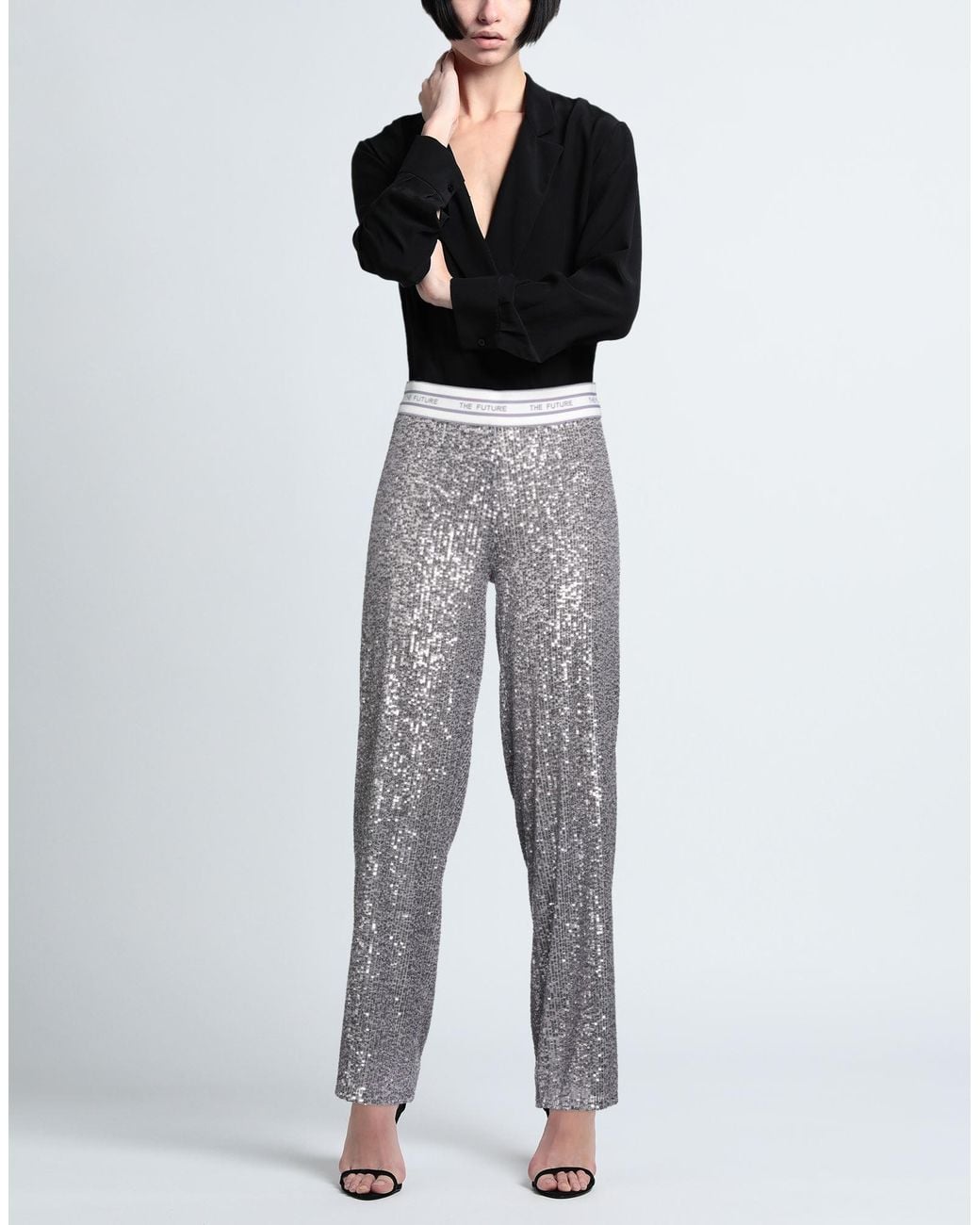 Cambio Gray Lilac Pants Polyester, Modal, Elastane