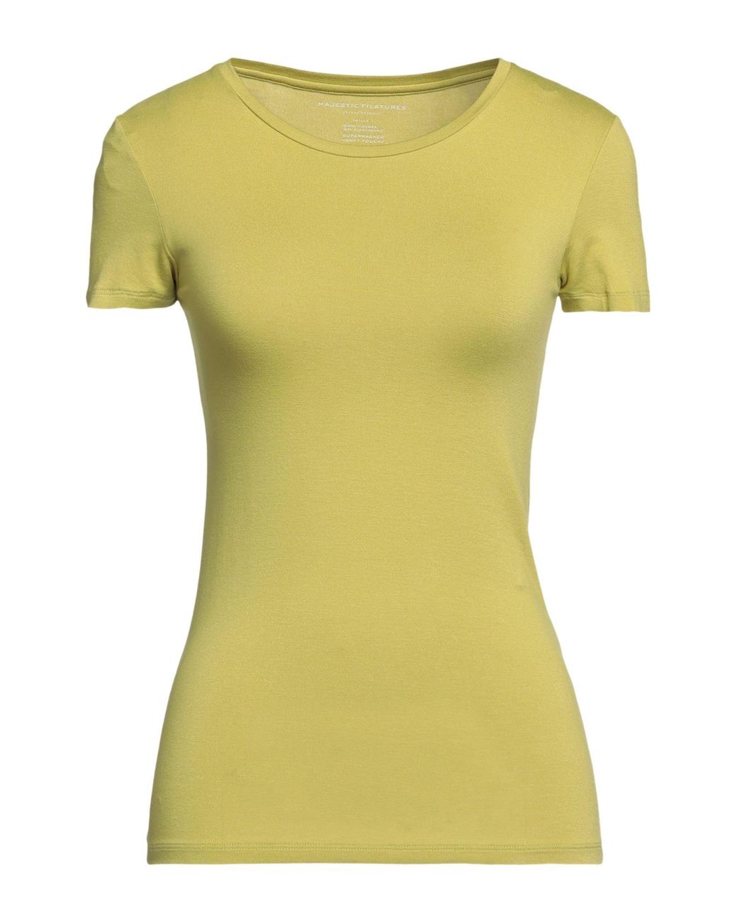 Majestic Filatures Yellow T-Shirt Viscose, Elastane