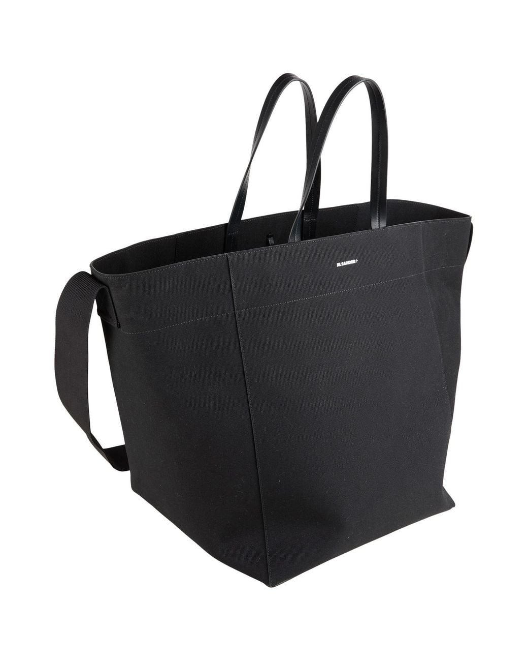 Jil Sander Black Cross-Body Bag Cotton, Cow Leather, Polyamide