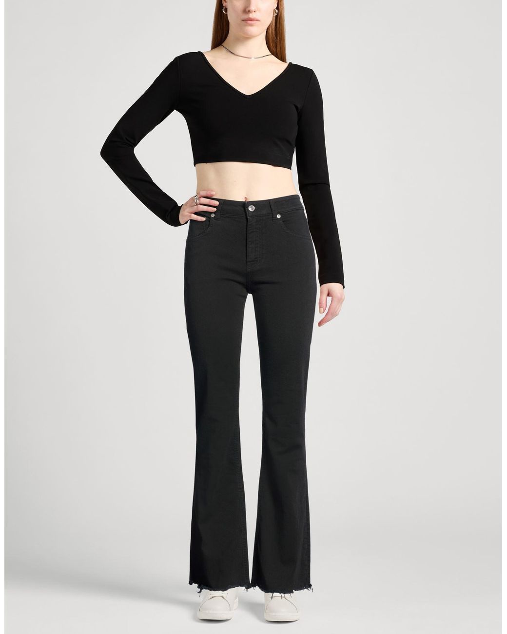 Department 5 Black Pants Cotton, Rubber