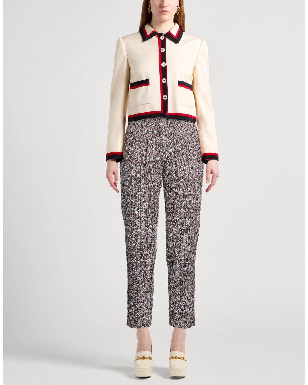Lanvin Gray Pants Acrylic, Cotton, Wool, Polyester