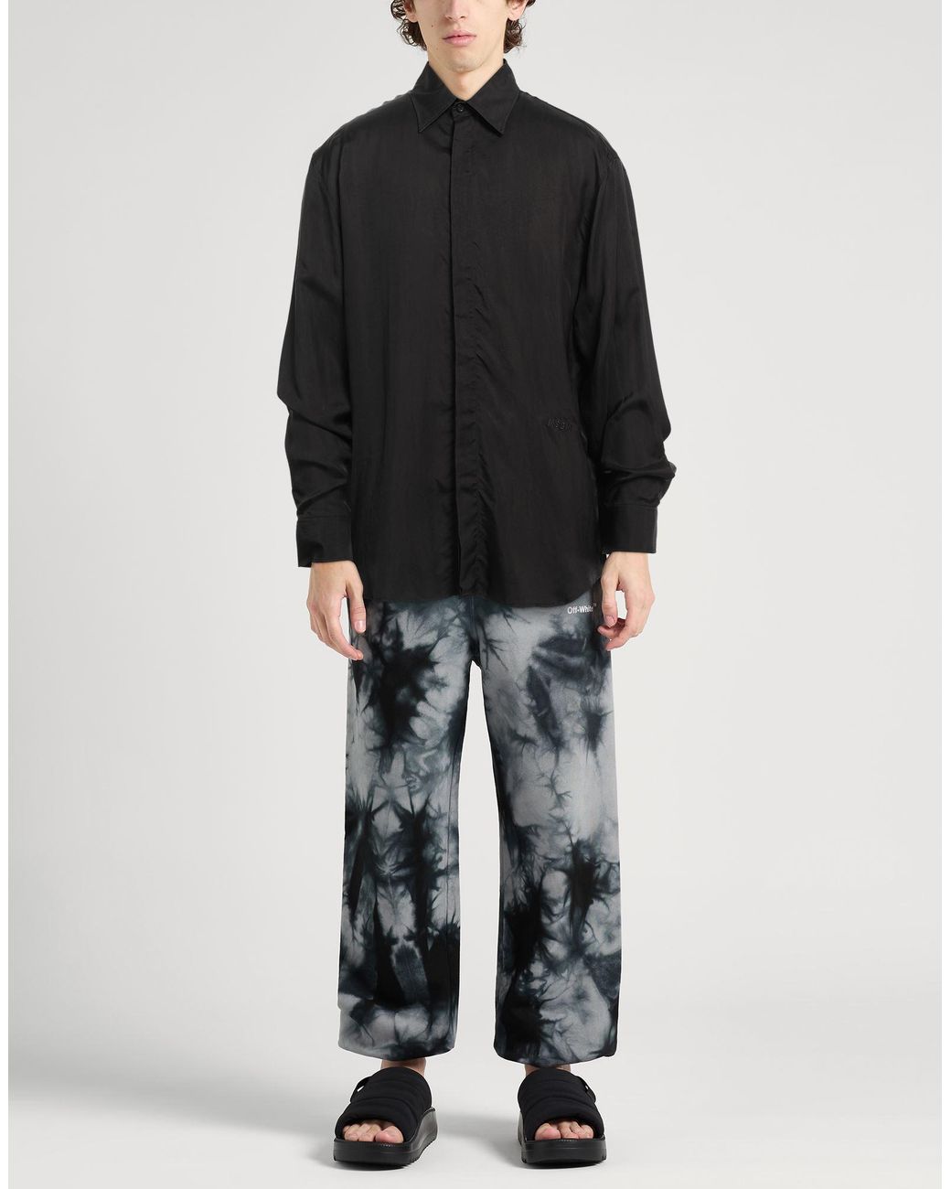 MSGM Black Shirt Cupro for men
