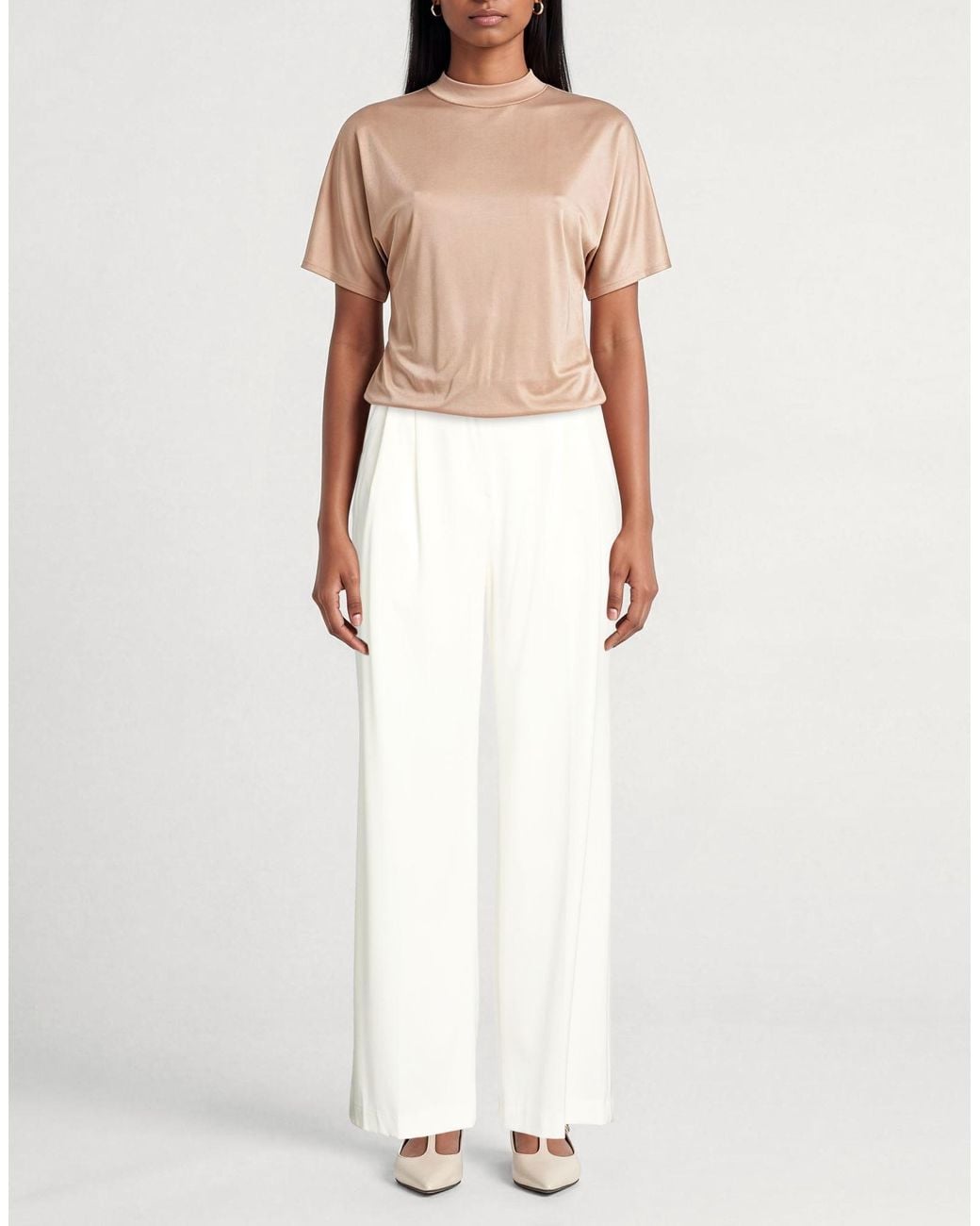 Kaos White Pants Polyester, Viscose, Elastane