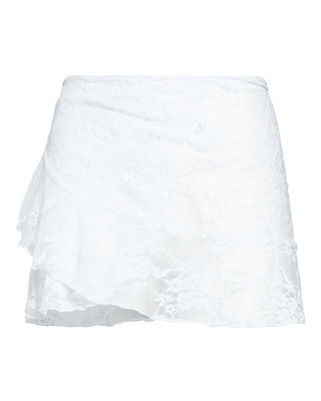 Bella Venice White Mini Skirt Nylon, Polyester, Elastane