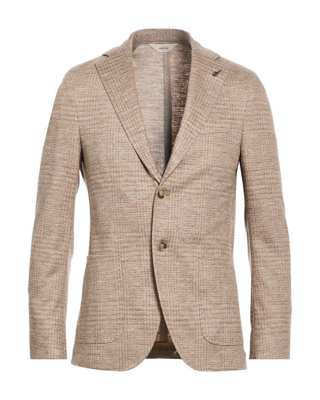 Paoloni Natural Blazer Virgin Wool, Cotton for men