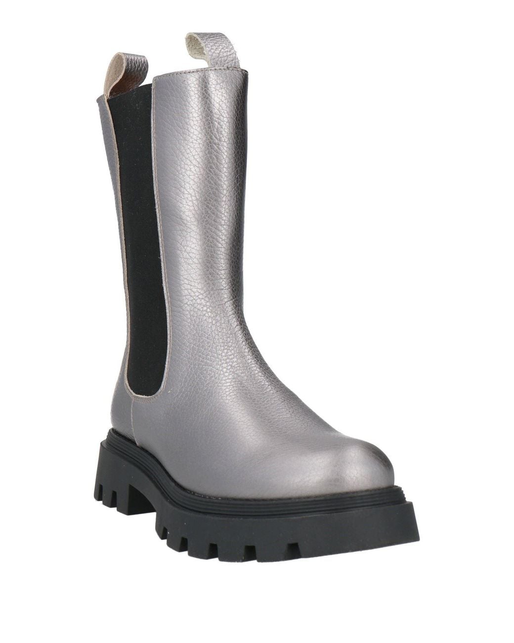 Eleventy Black Ankle Boots Leather, Elastic Fibres