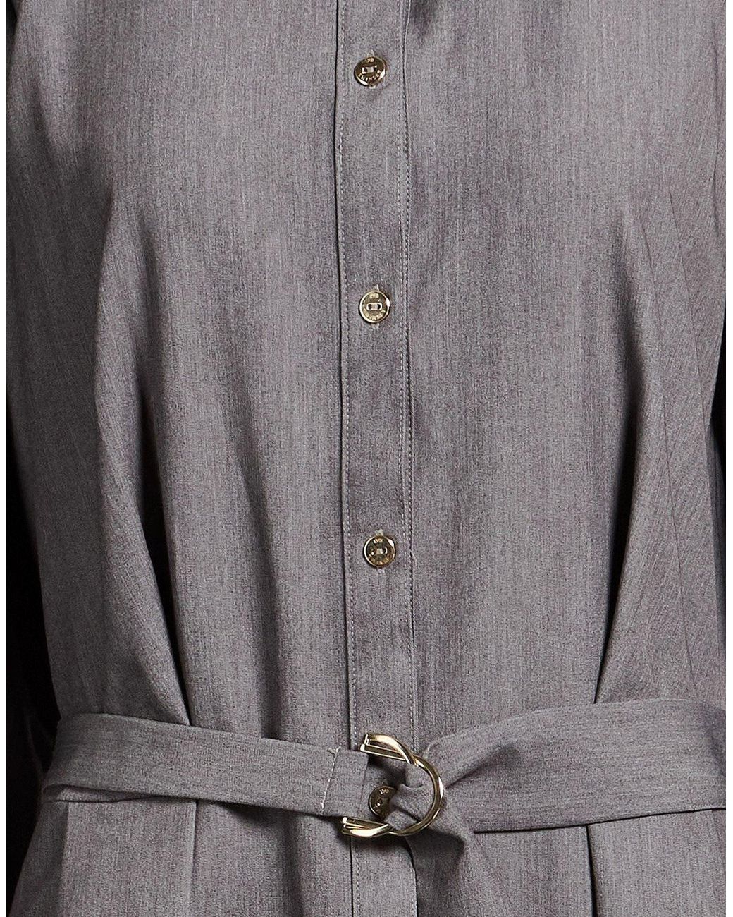 Twinset Gray Mini Dress Polyester, Viscose, Elastane