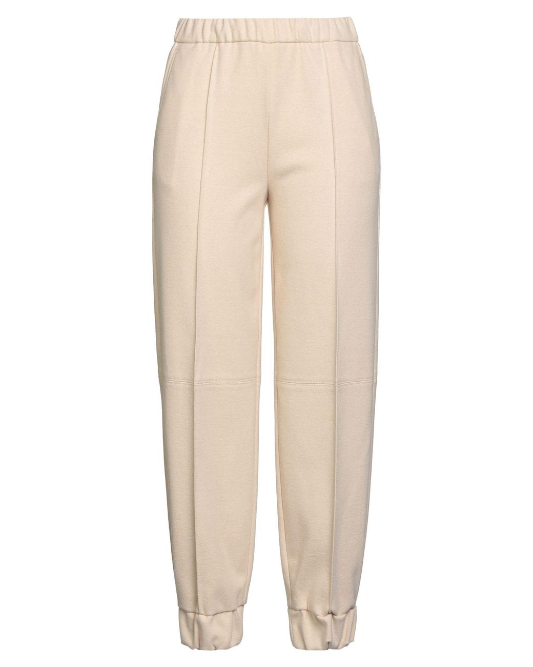 Beatrice B. Natural Cream Pants Polyester, Cotton, Elastane