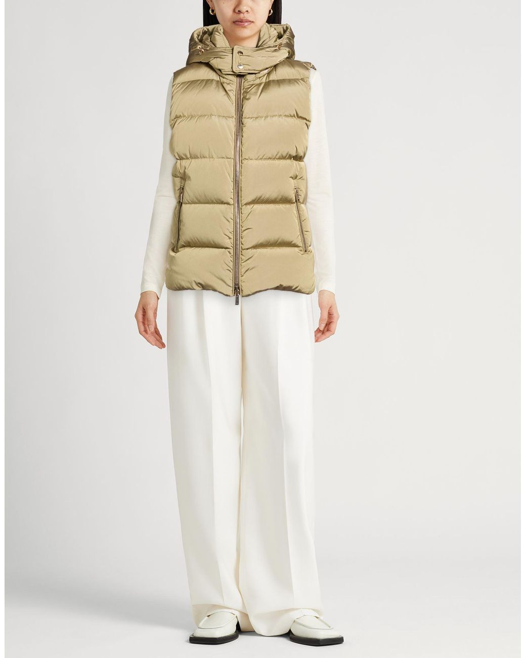 Moorer Natural Khaki Vest Silk, Polyamide
