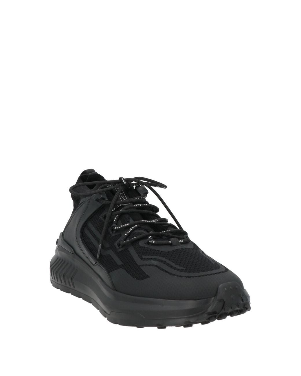 Tod's Black Sneakers Leather, Textile Fibers for men