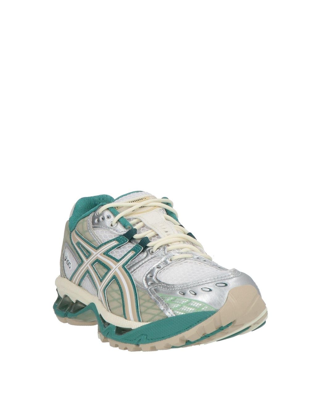 Asics Green Sneakers Textile Fibers, Synthetic Fibers