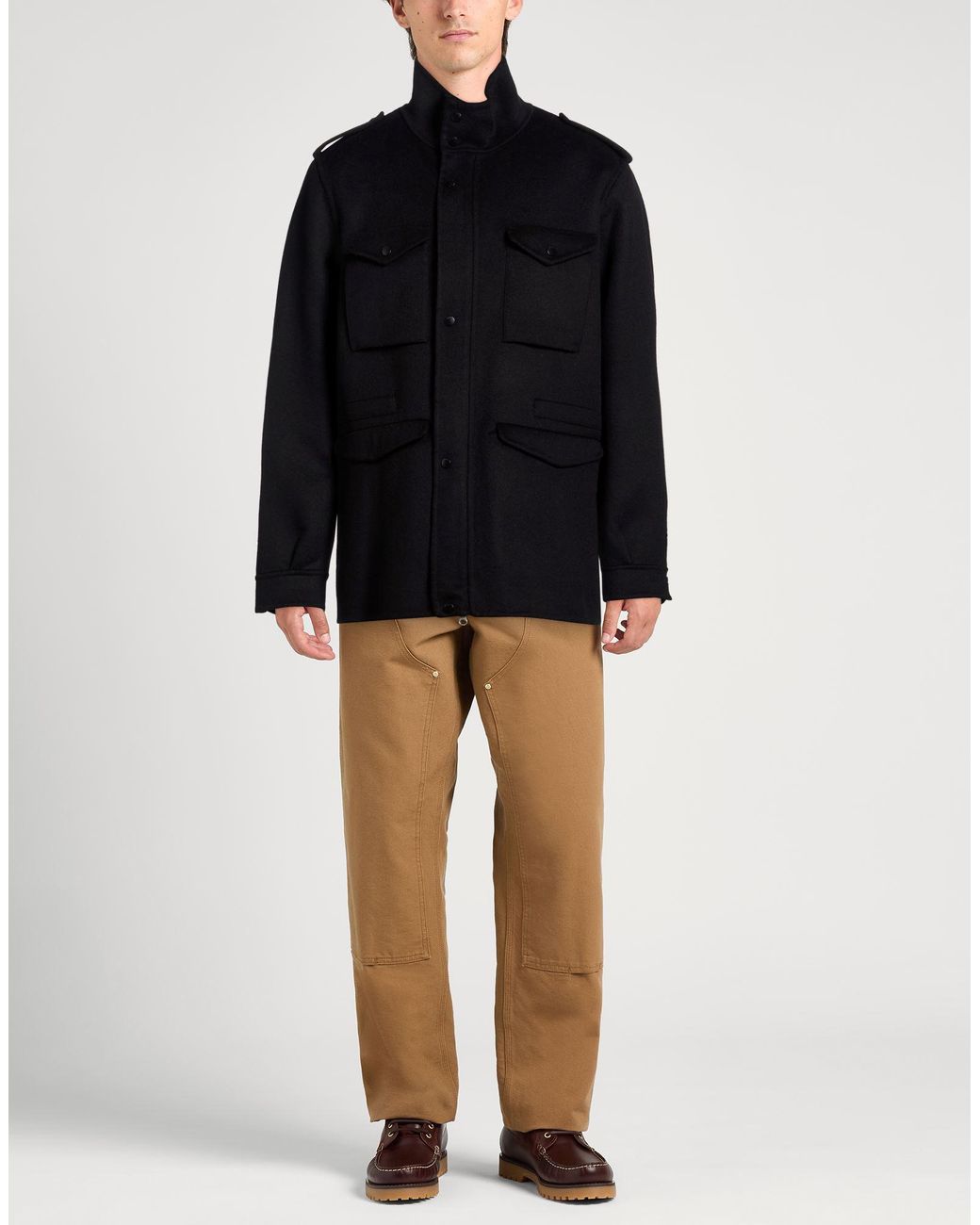 Paltò Blue Fabbrica Jacket Wool, Nylon for men