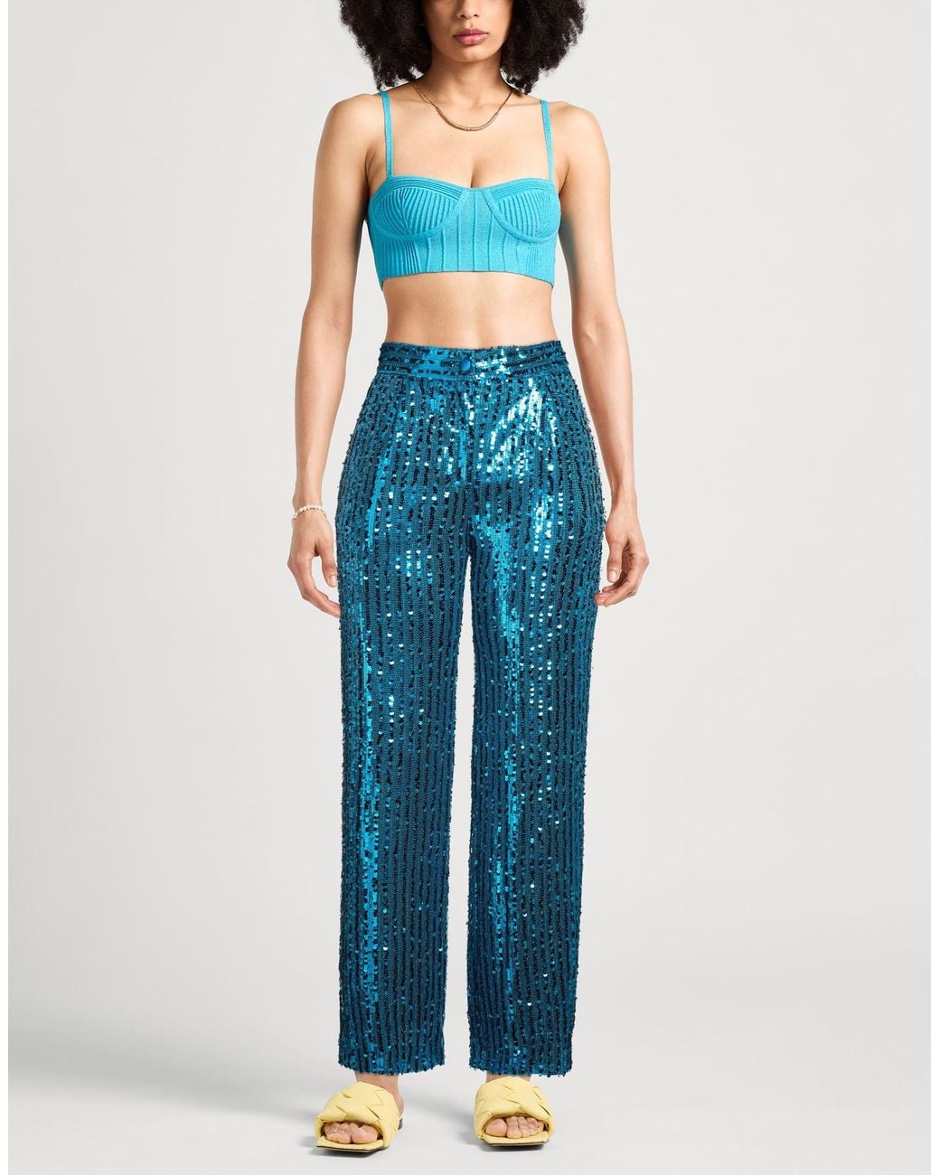 Suoli Blue Pants Polyester, Elastane