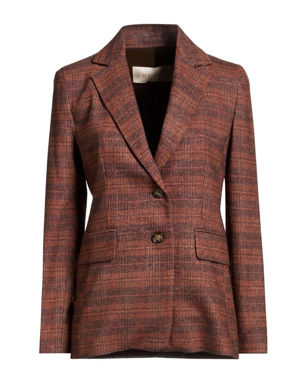 iBlues Brown Blazer Wool, Polyester, Viscose, Polyamide, Elastane