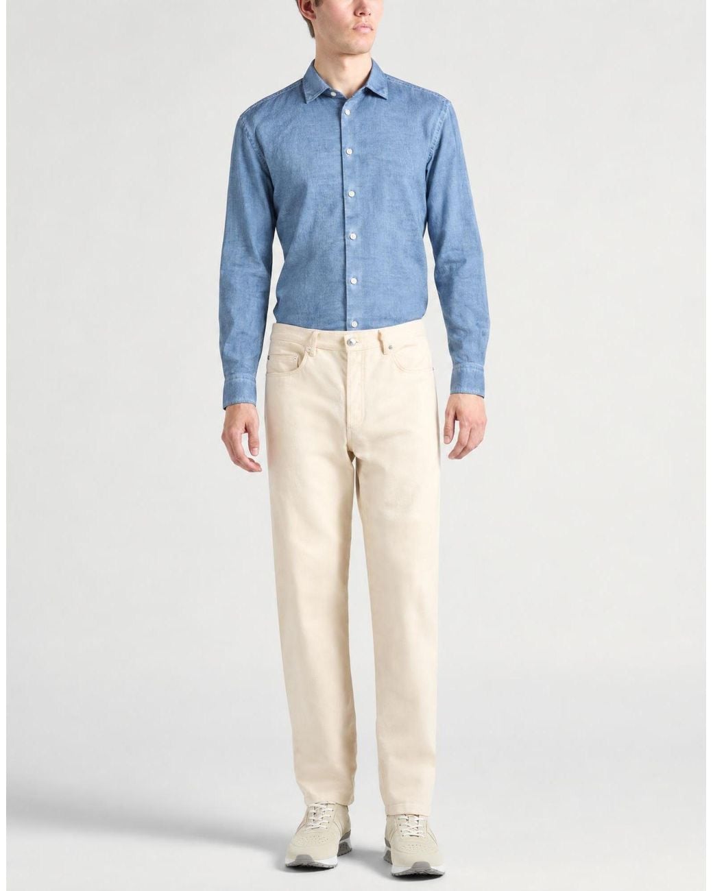 Peuterey Blue Shirt Cotton, Linen for men