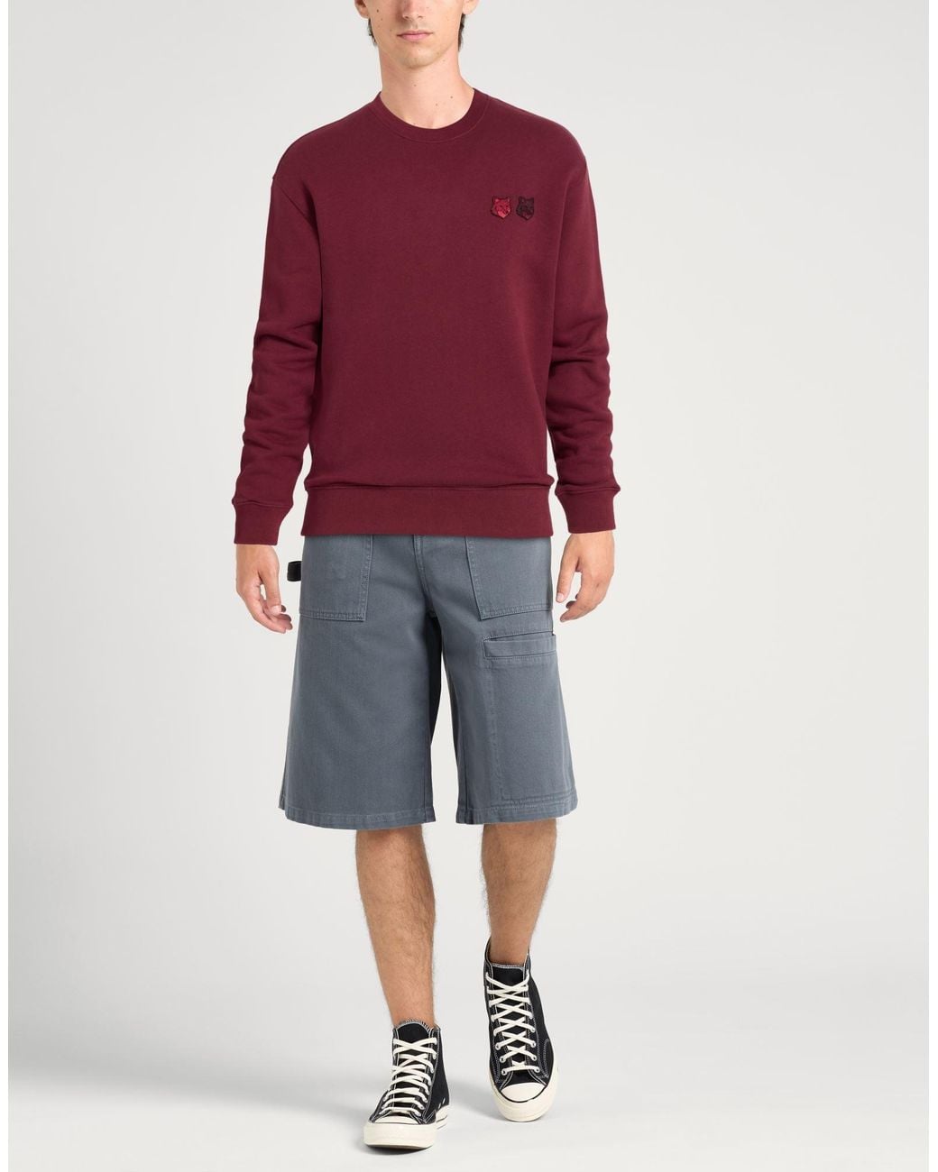 Maison Kitsuné Red Burgundy Sweatshirt Cotton for men