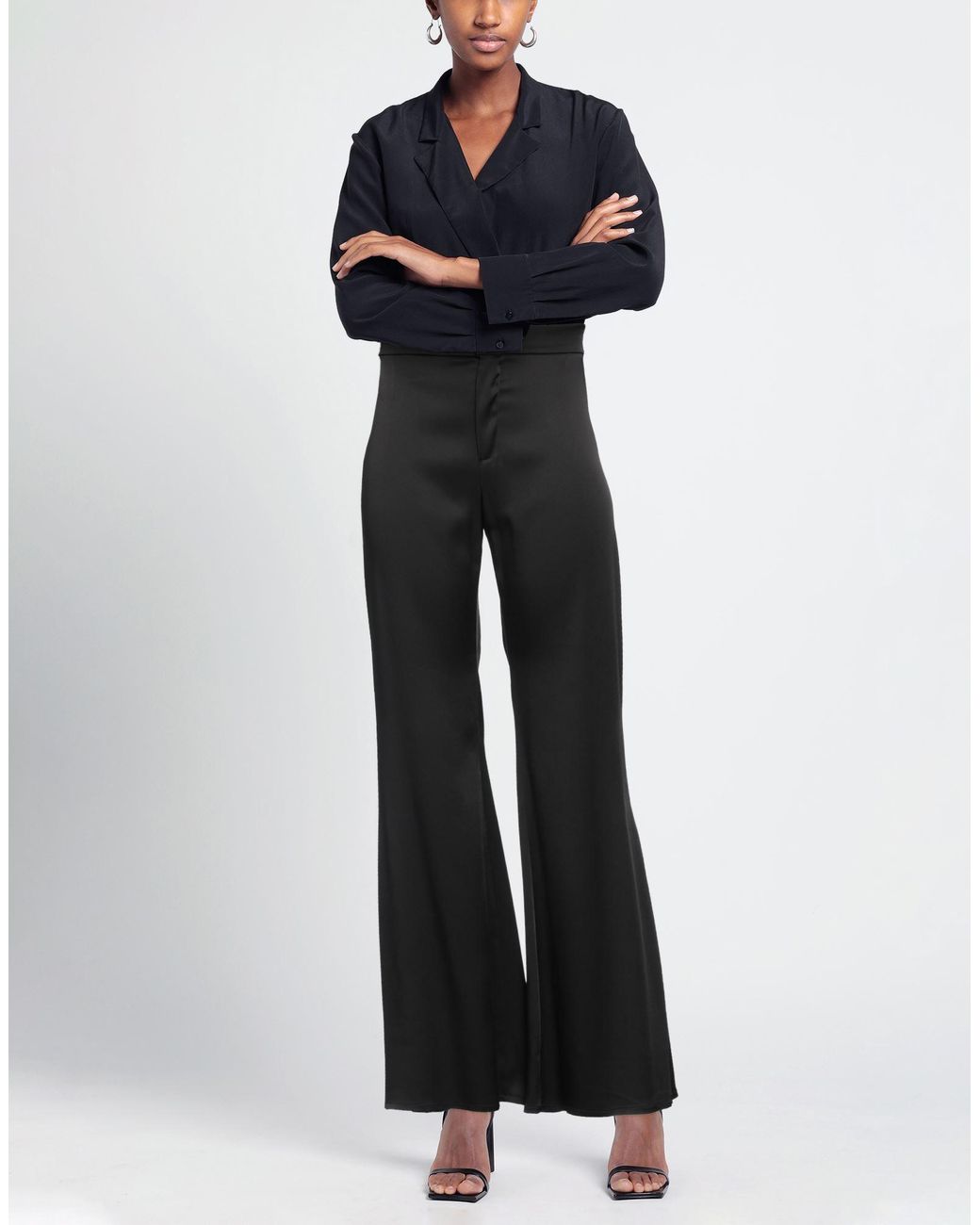 VANESSA CARRUBBA Black Pants Acetate, Viscose, Elastane