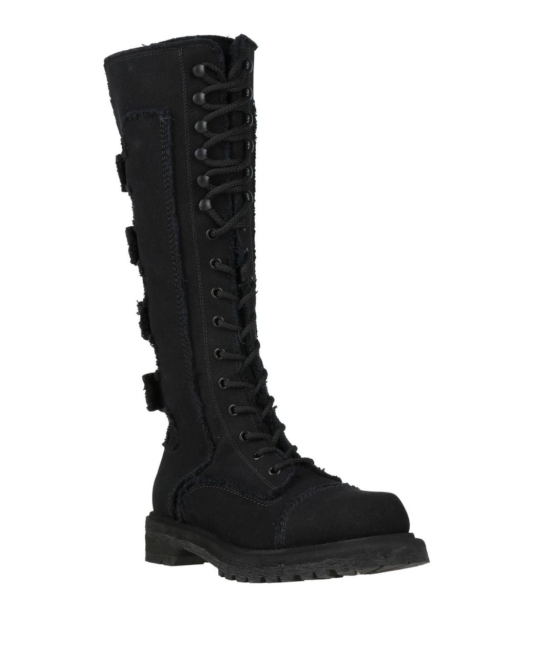 Dior Black Boot Textile Fibers