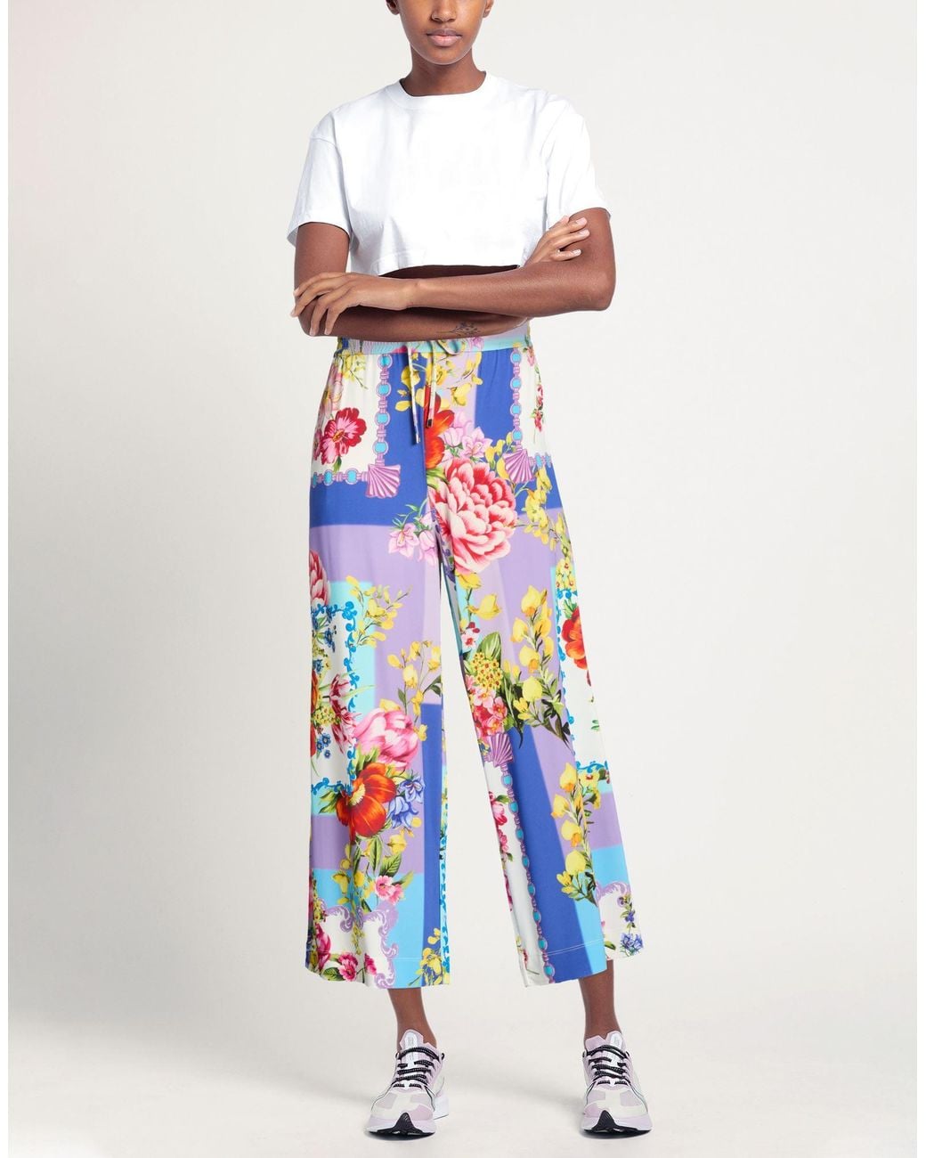 Clips More Blue Lilac Pants Viscose, Elastane