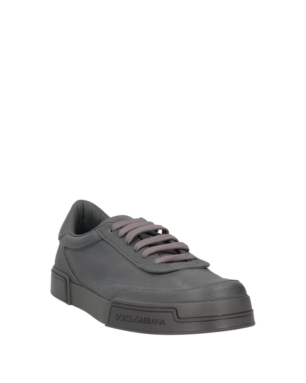 Dolce & Gabbana Gray Sneakers Calfskin, Lambskin for men