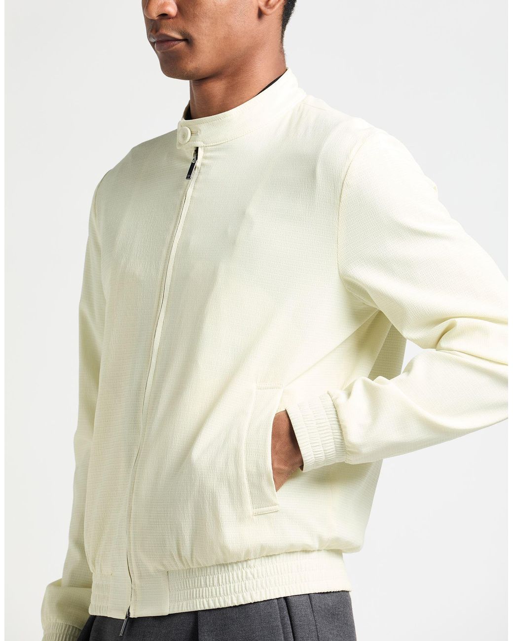 Emporio Armani White Jacket Polyester, Elastane for men