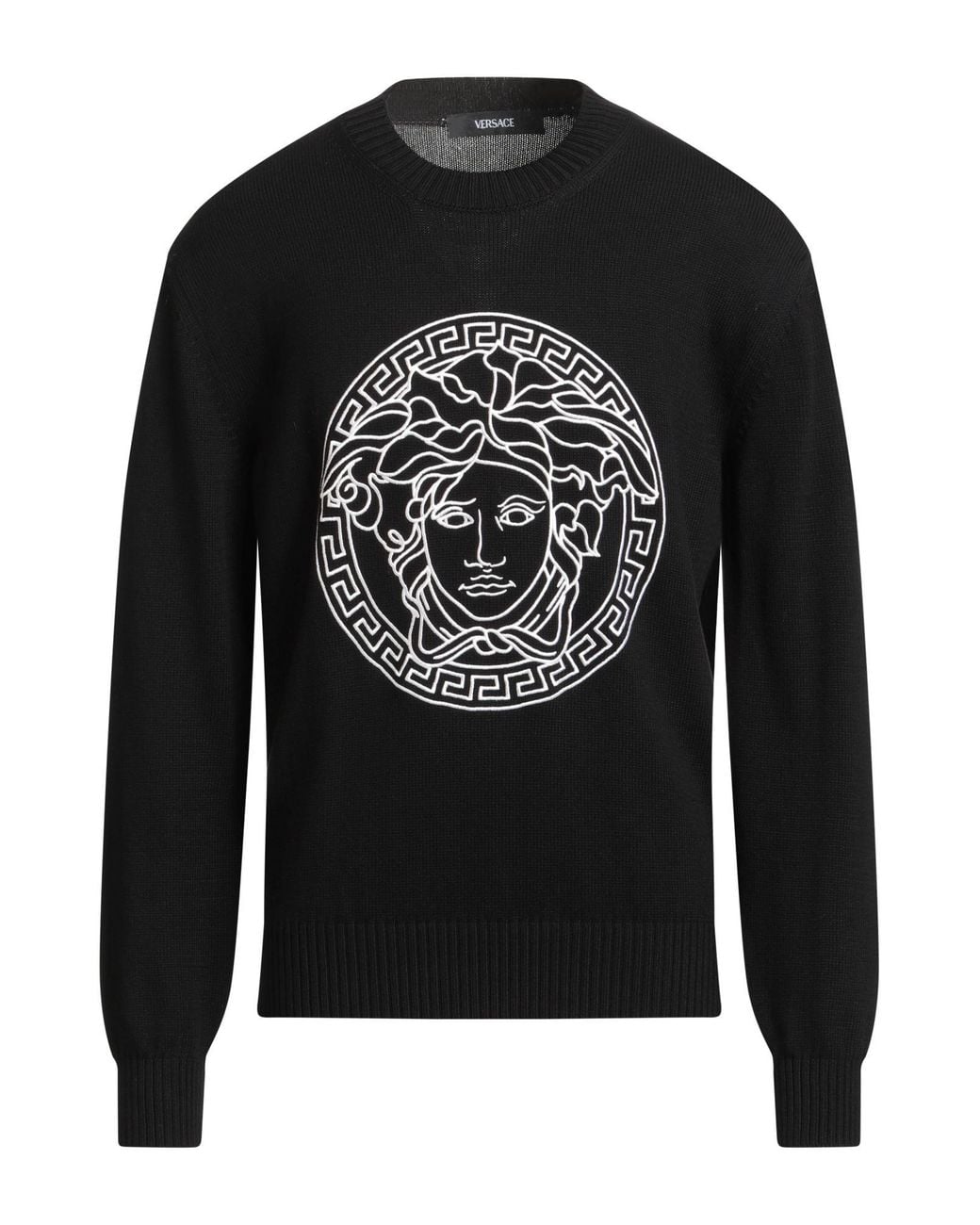 Versace Black Sweater Cotton, Viscose, Polyester for men