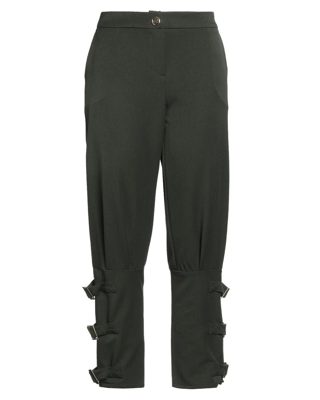 Carmen Horneros Gray Pants Polyester, Viscose, Elastane