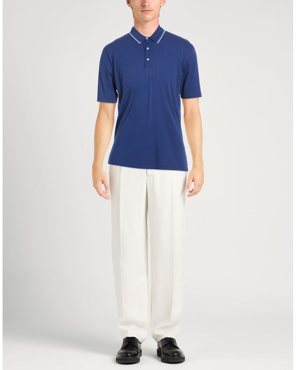 Bellwood Blue Polo Shirt Cotton for men