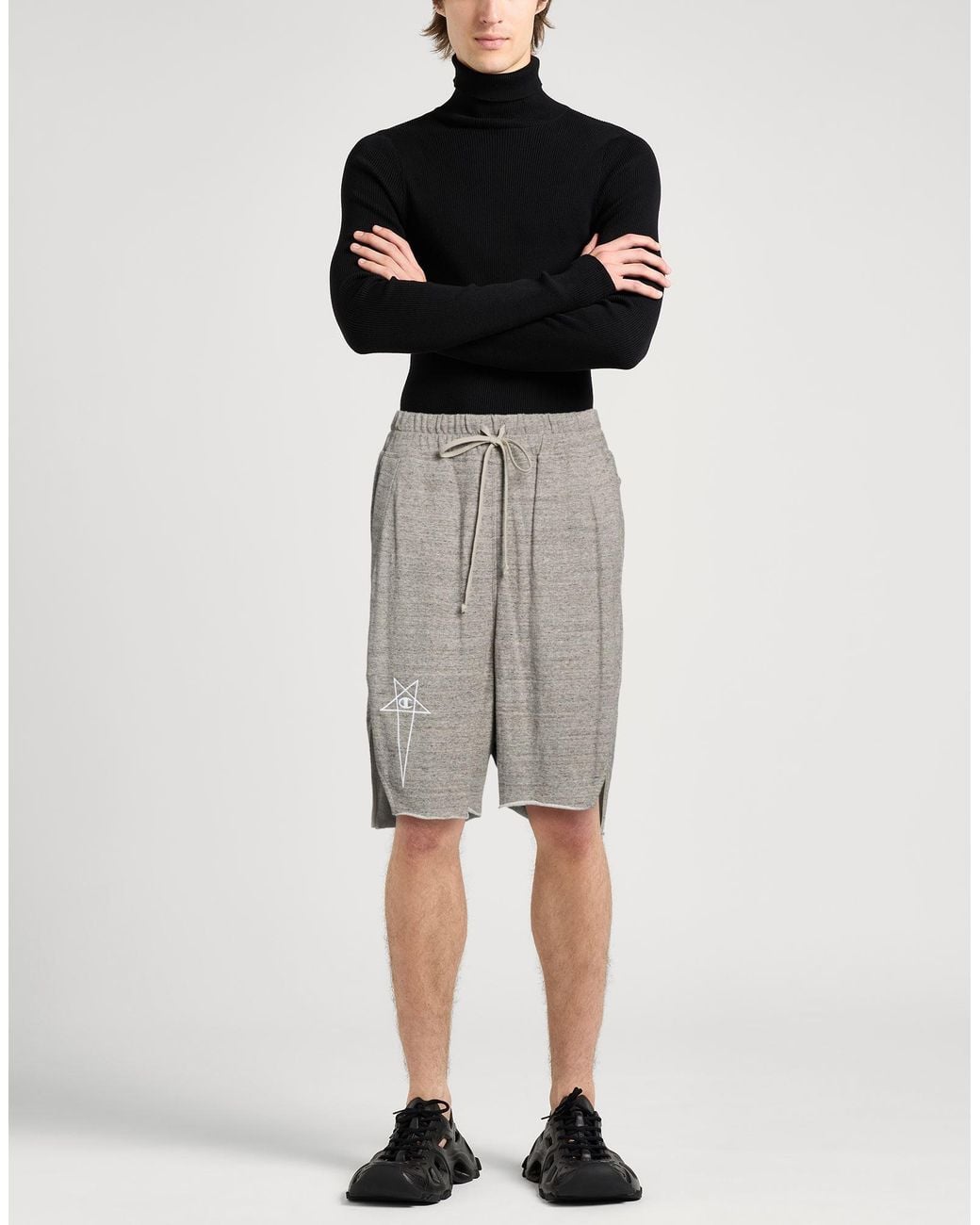 Rick Owens X Champion Gray Shorts & Bermuda Shorts Cotton for men