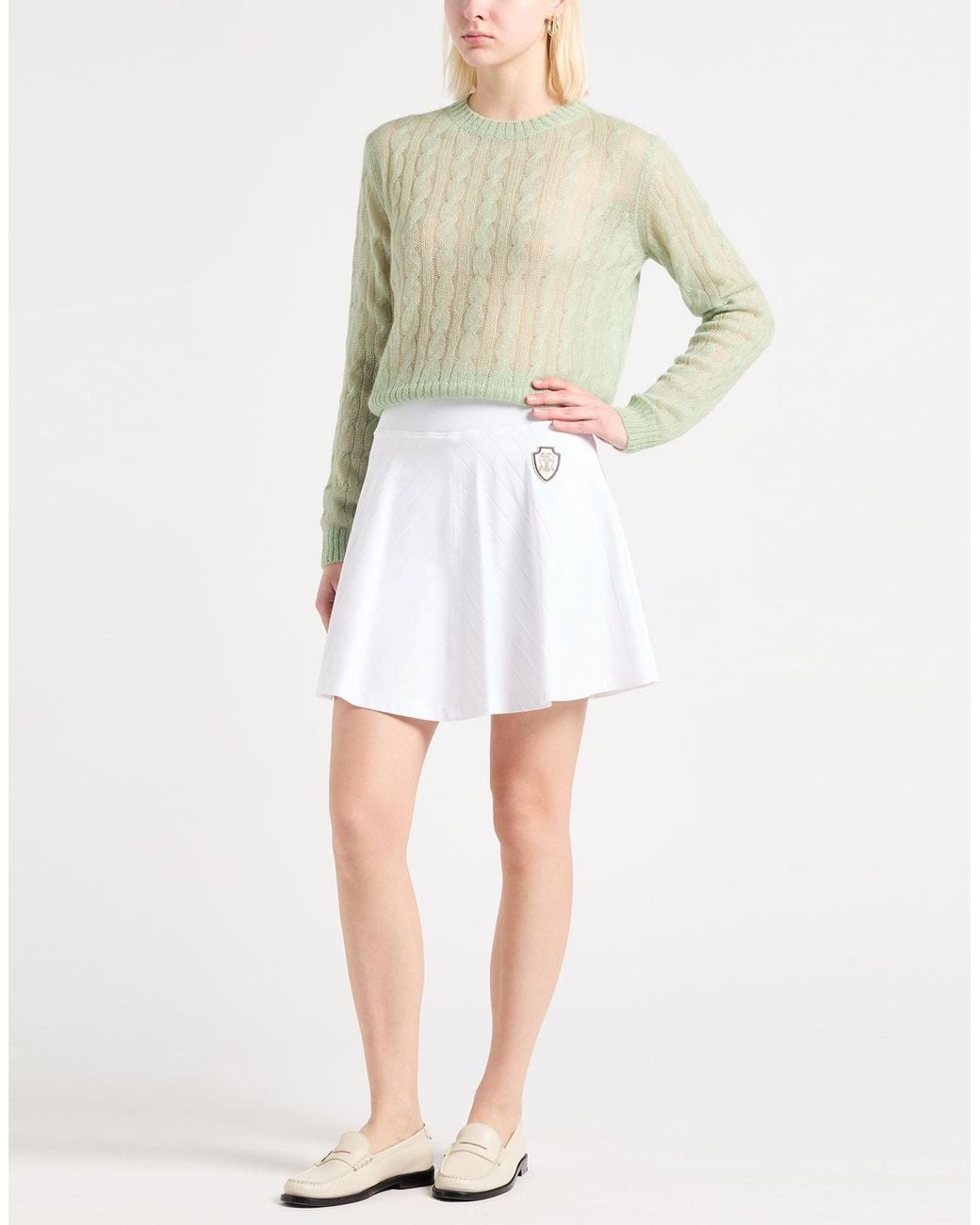 Brunello Cucinelli White Mini Skirt Cotton