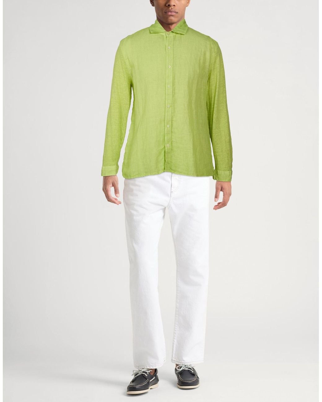 120% Lino Green Shirts for men