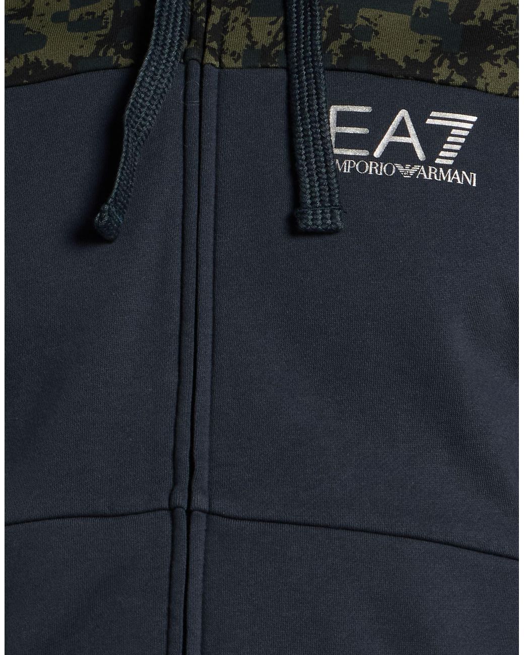 EA7 Blue Midnight Sweatshirt Cotton, Polyester for men