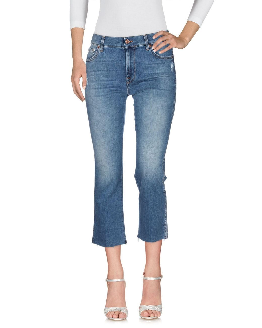 7 For All Mankind Blue Jeans Cotton, Polyester, Elastane