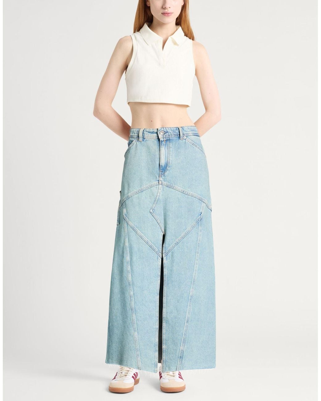 Replay Blue Denim Skirt Cotton