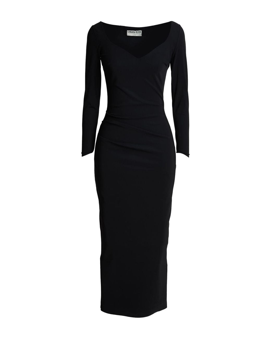 La Petite Robe Di Chiara Boni Black Midi Dress Polyamide, Elastane