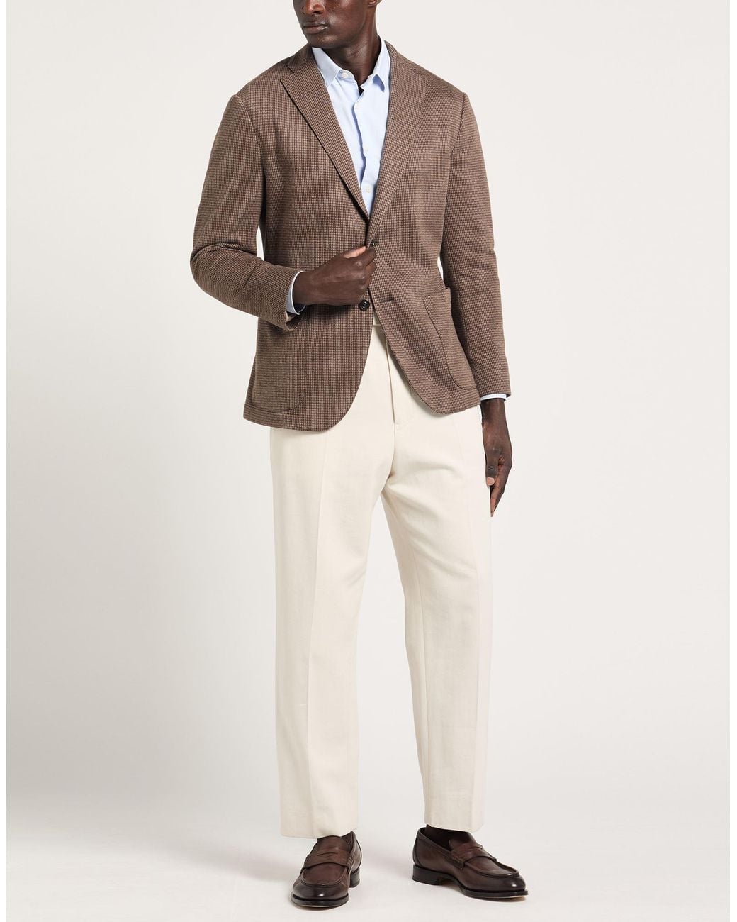 Boglioli Brown Blazer Cotton, Elastane for men