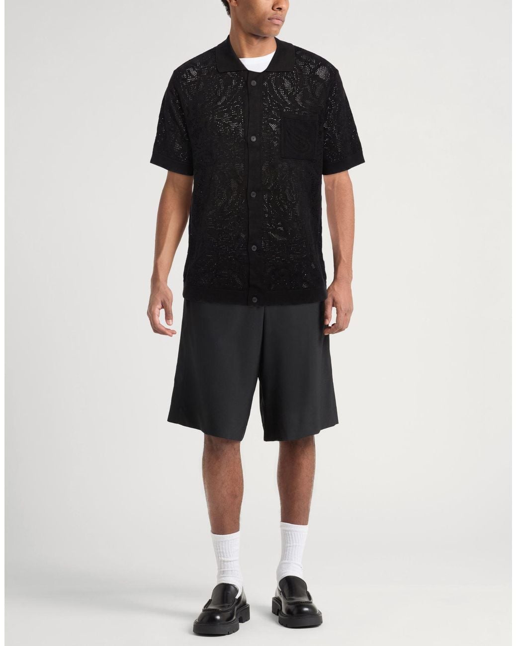 Berna Black Cardigan Cotton, Acrylic for men