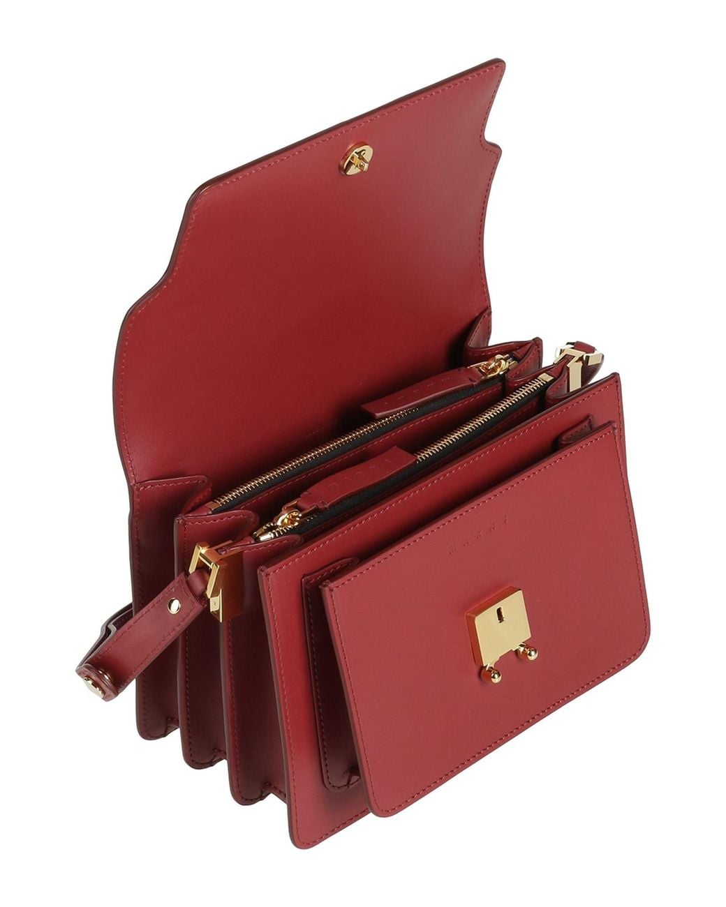 Marni Red Brick Shoulder Bag Leather