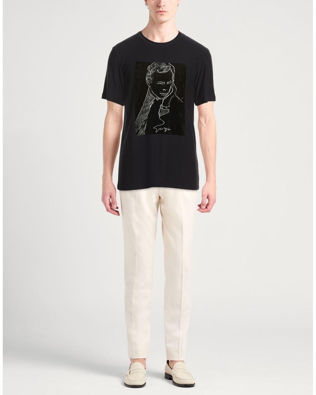 Giorgio Armani Black T-Shirt Viscose for men