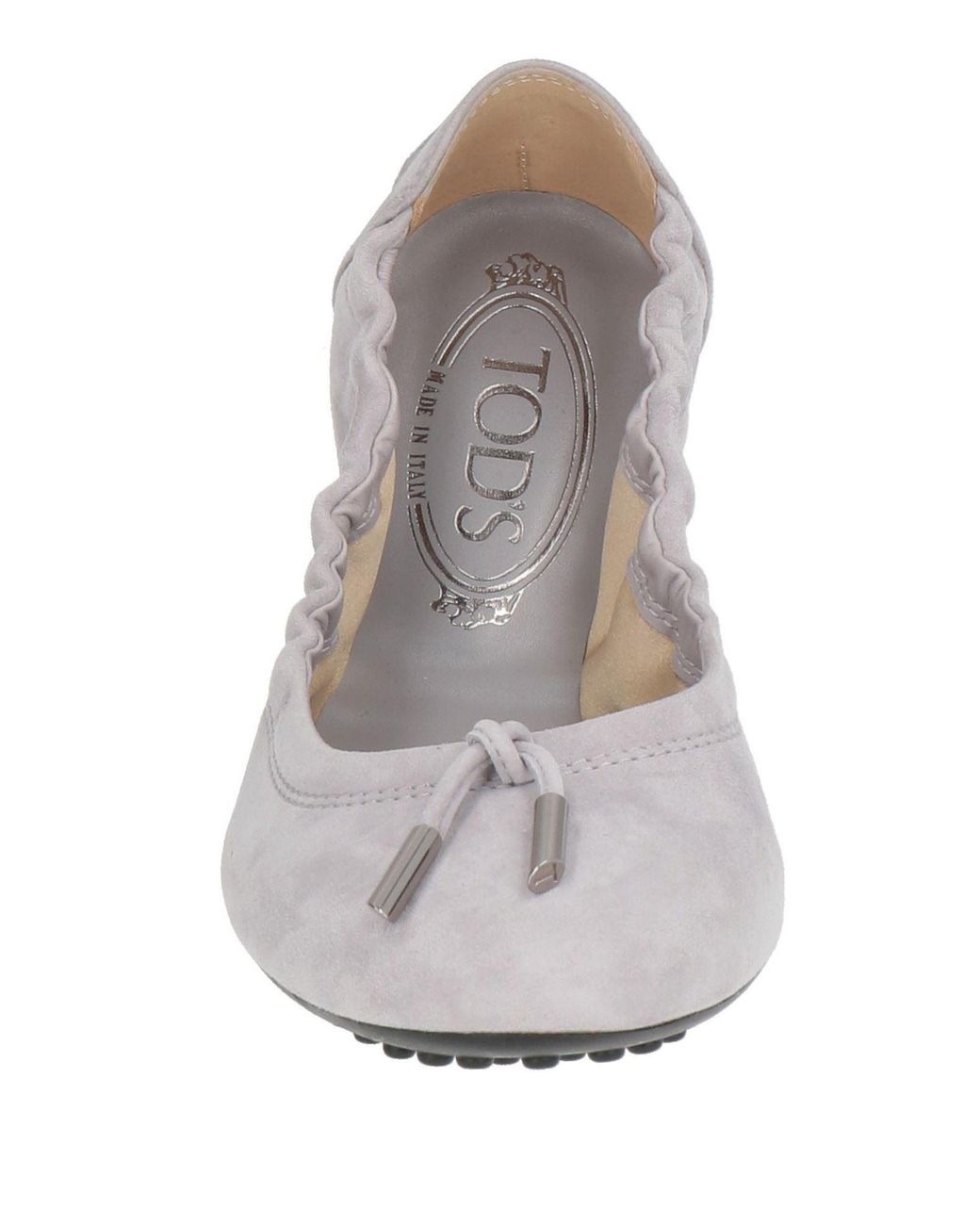 Tod's White Light Ballet Flats Leather