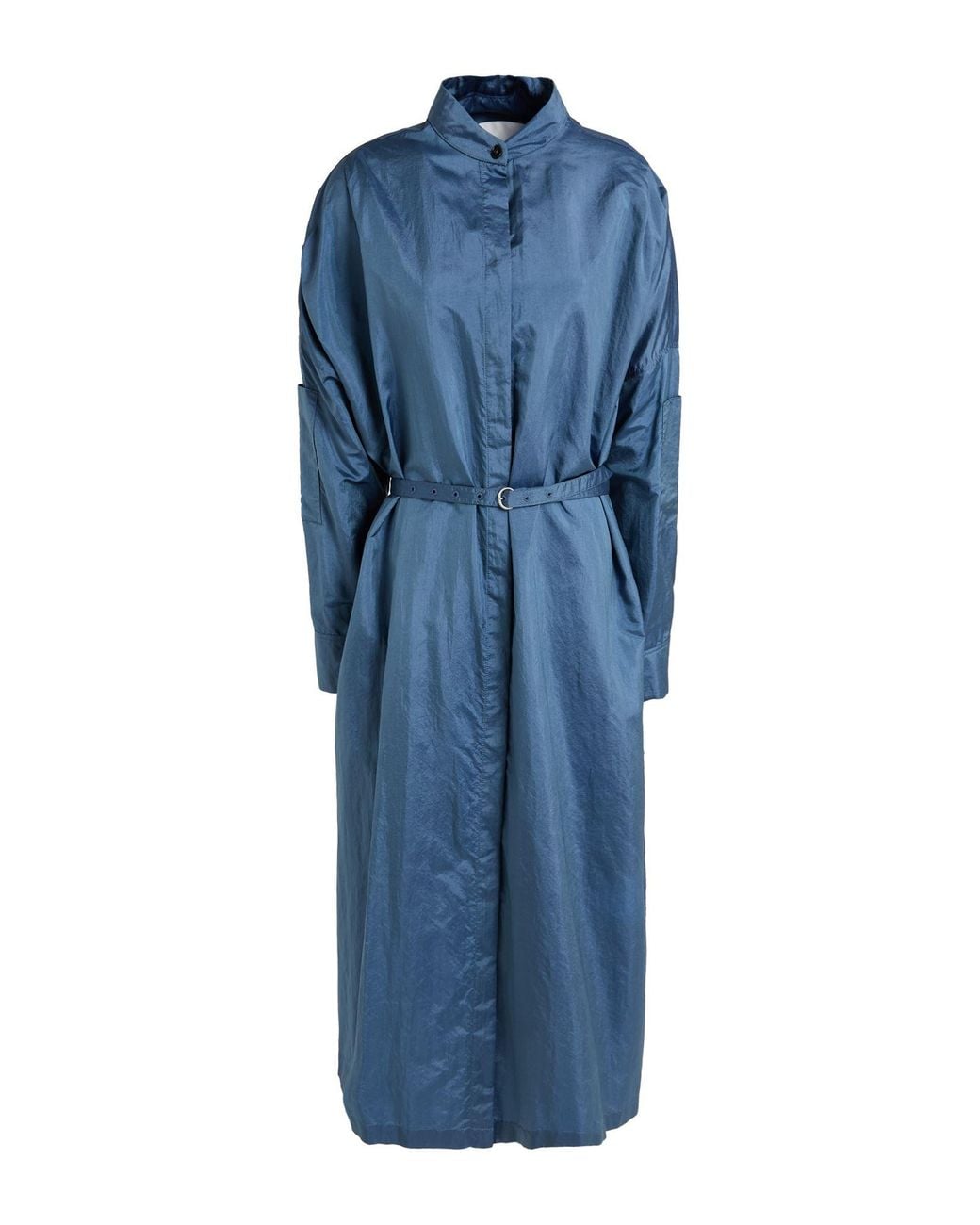 Jil Sander Blue Light Midi Dress Polyamide, Silk