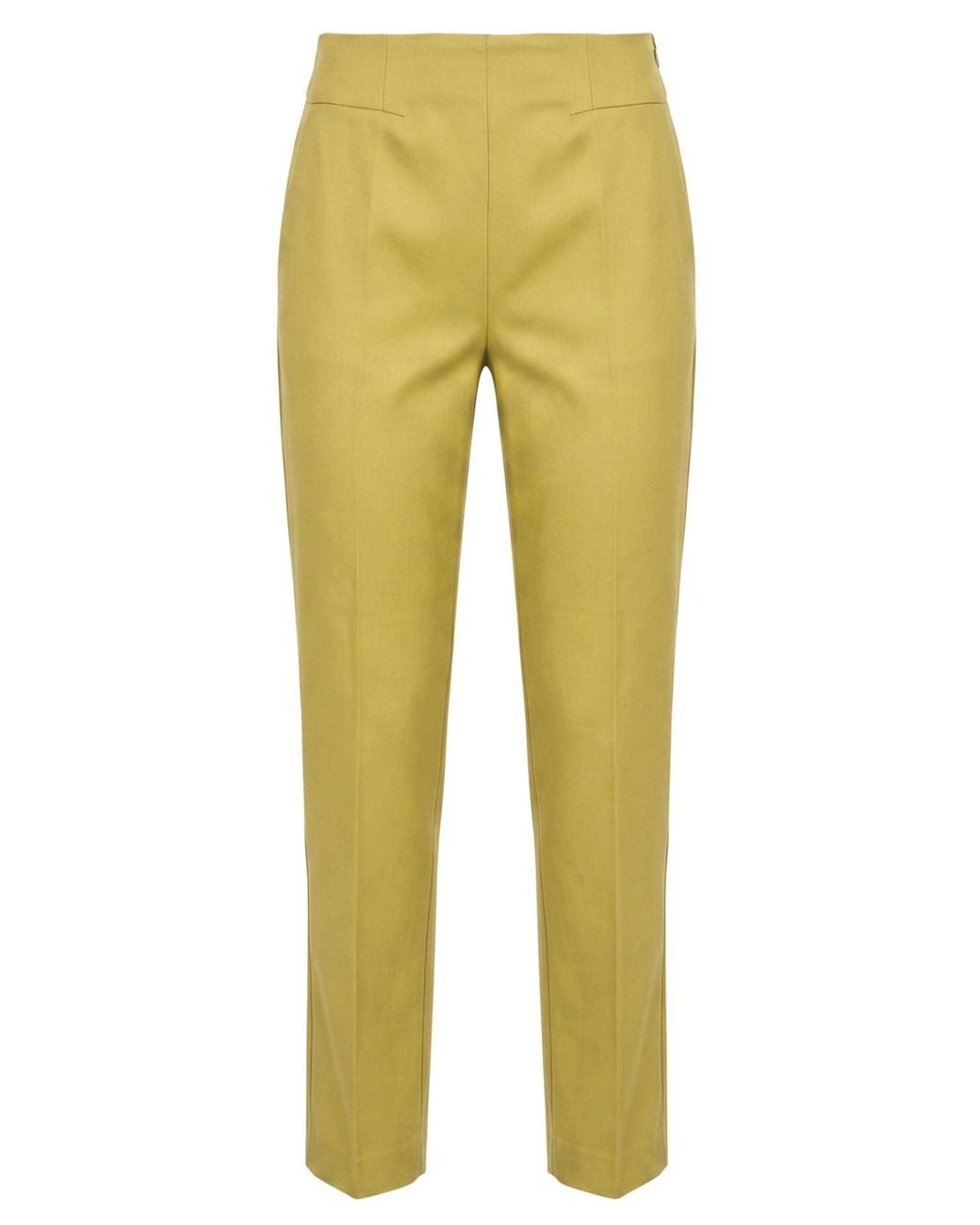 Erika Cavallini Semi Couture Yellow Pants Polyester, Virgin Wool, Elastane