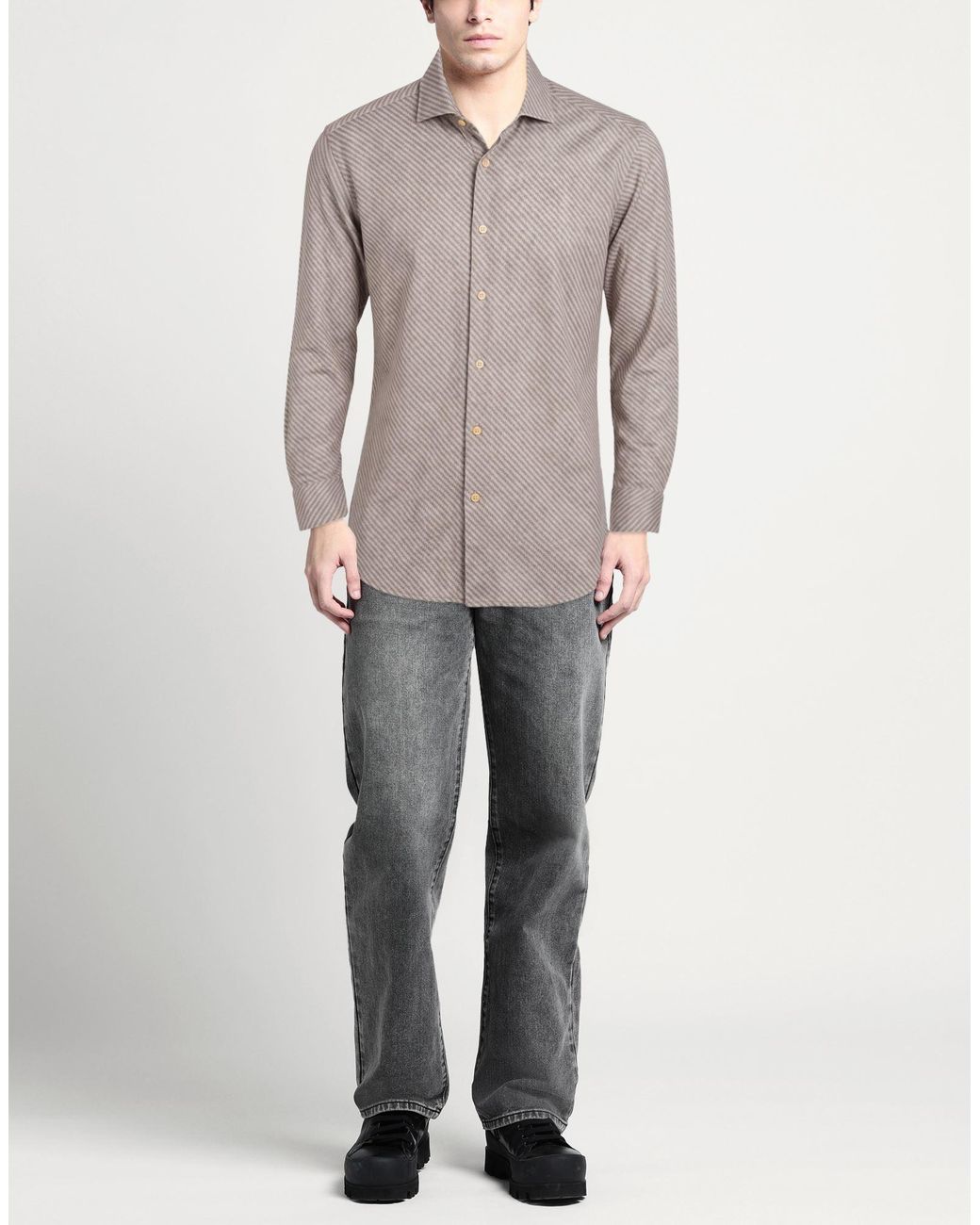 Sonrisa Gray Taupe Shirt Cotton for men