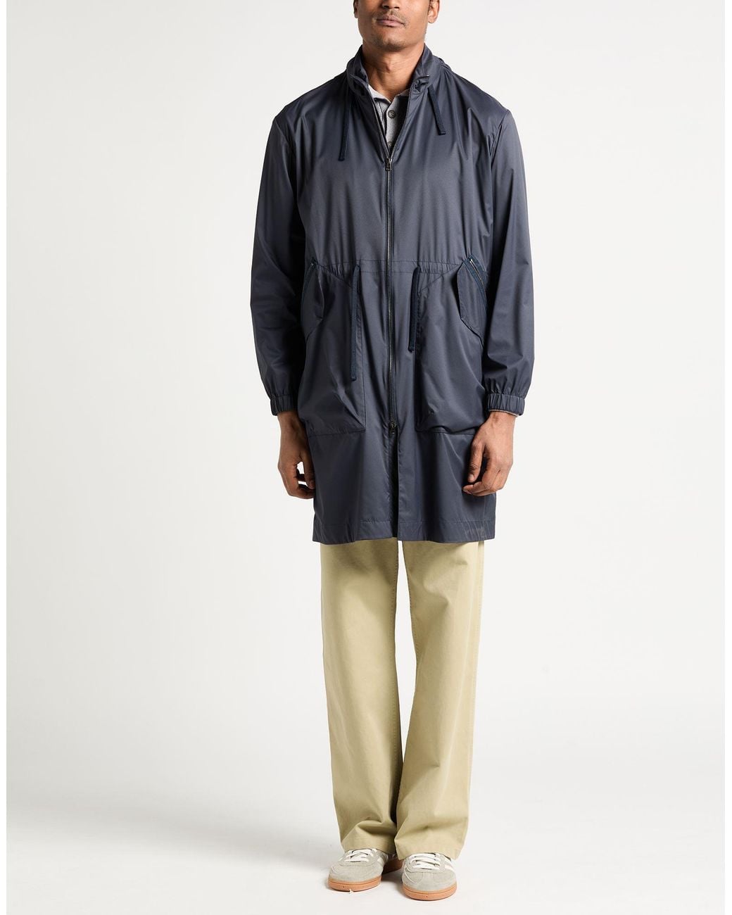 Herno Blue Globe Overcoat & Trench Coat Polyamide for men