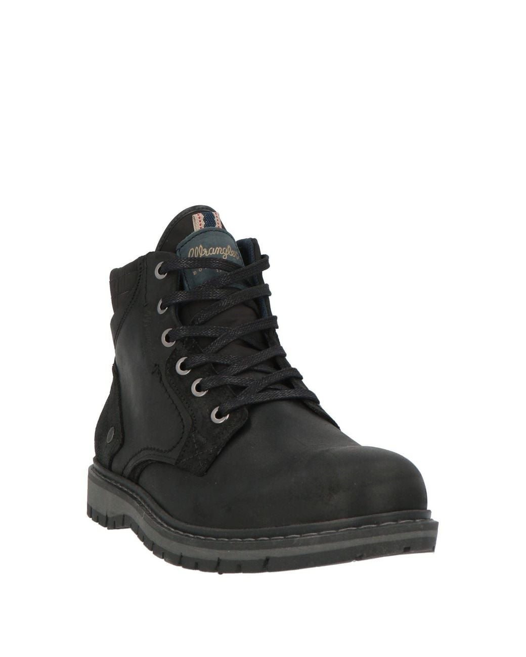 Wrangler Black Ankle Boots Leather, Textile Fibers for men