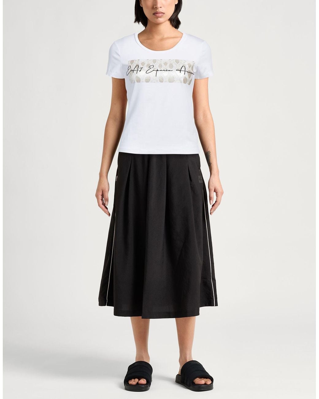 EA7 White T-Shirt Cotton, Elastane