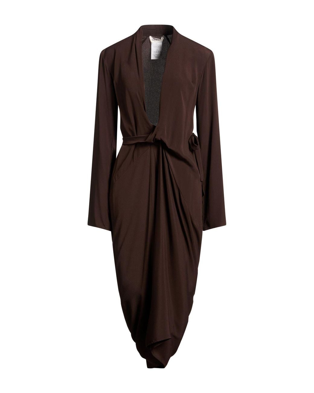 MEIMEIJ Brown Midi Dress Acetate, Silk